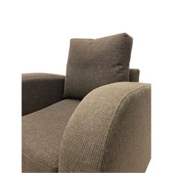 Swivel armchair, upholstered in brown cord