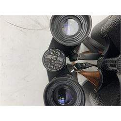 Nine cased pairs of binoculars, to include Embassy 8x40, Tasco 7x35, Zenith 10x50 Field. Opticron 10x50, Swift 8x40 Grand Prix Mk I, etc