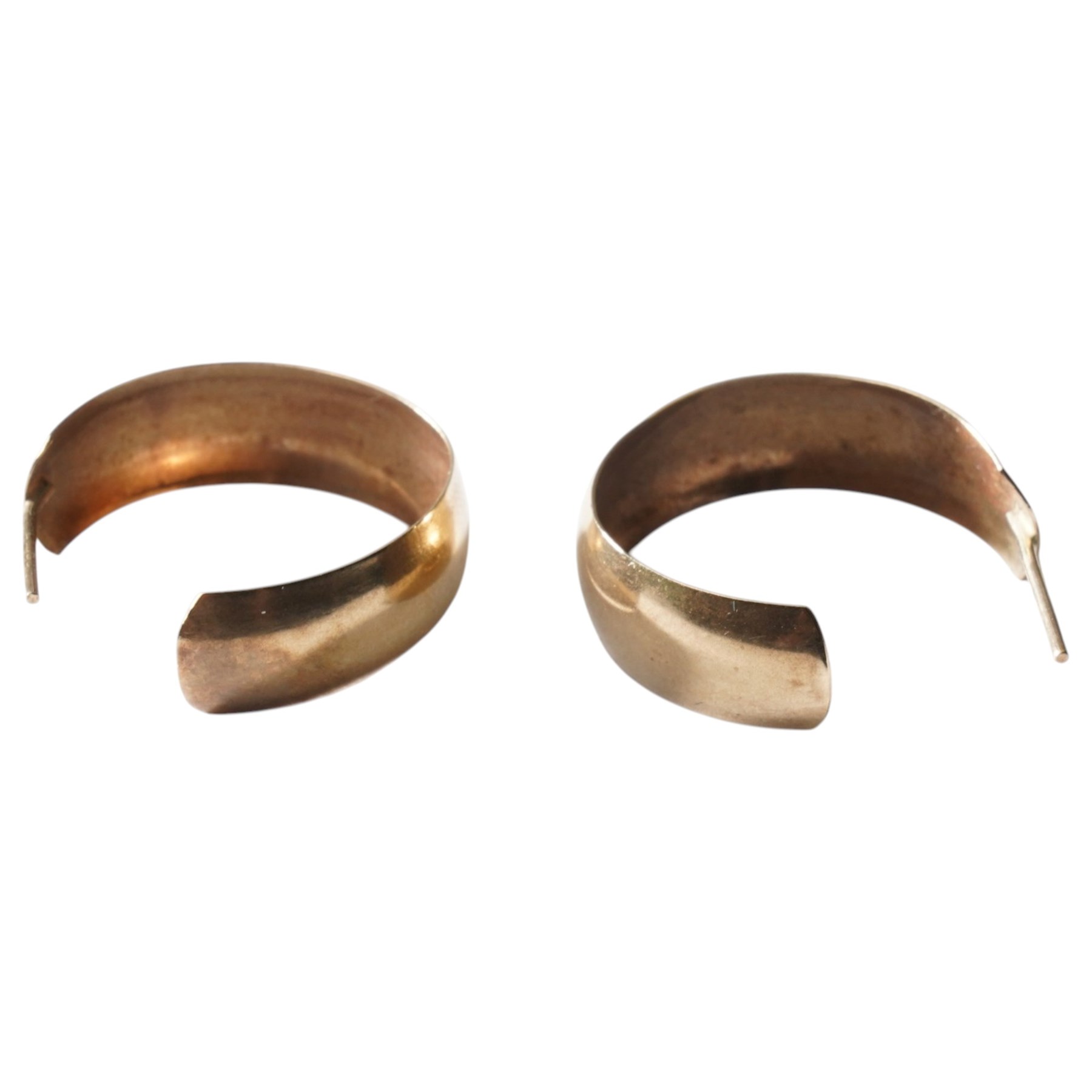 Pair of 9ct gold hoop earrings, hallmarked
