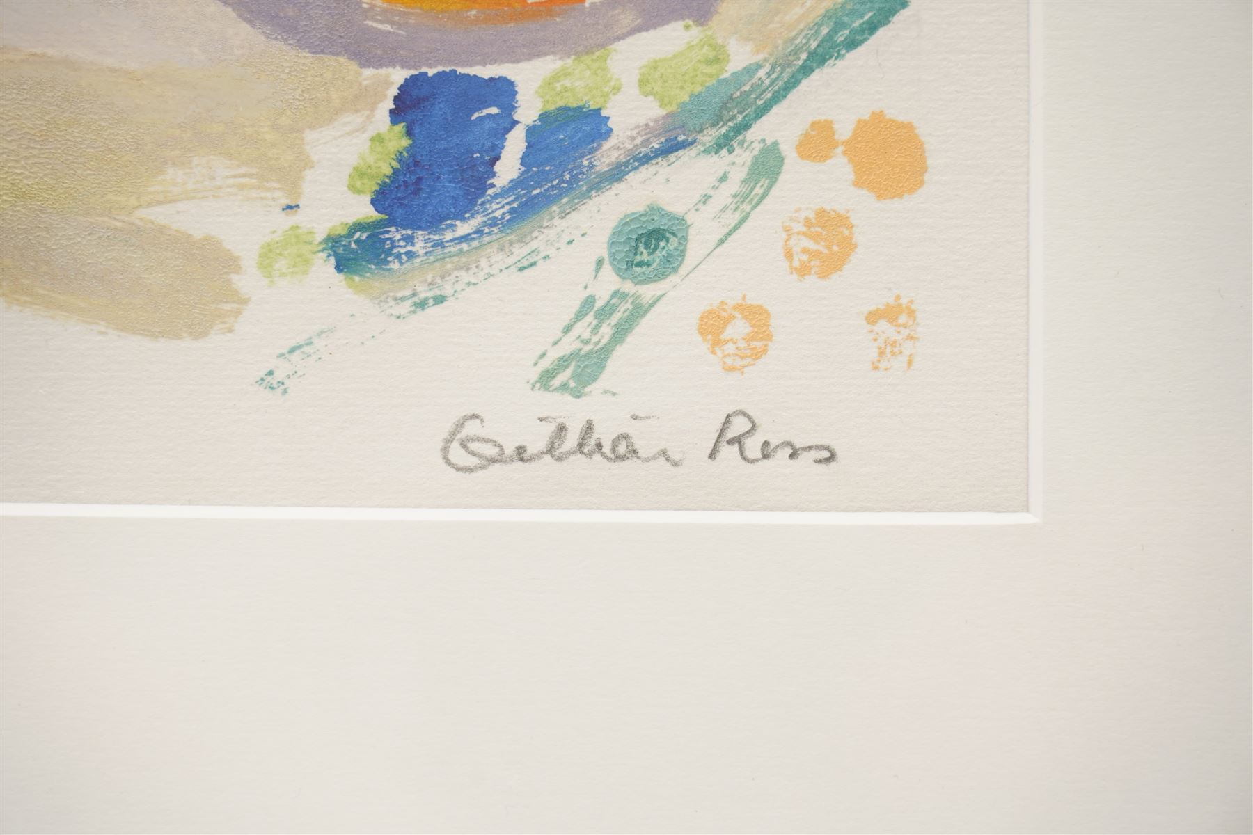 Gillian Ross Kelsey (British 1935-2025): 'Tiger Lilies', acrylic monoprint signed and titled in pencil 50cm x 50cm