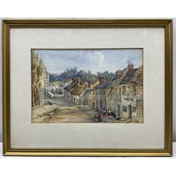 English School (Early 20th century): Village Street, possibly Derbyshire, watercolour unsigned 17cm x 25cm