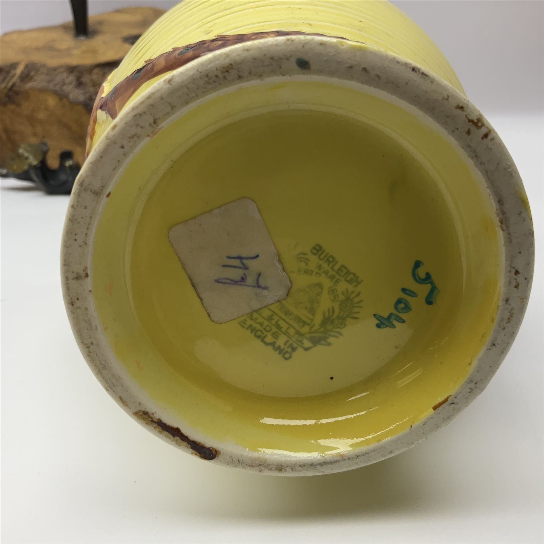 Bristol blue glass vase and goblet, together with Burleigh jug and other collectables