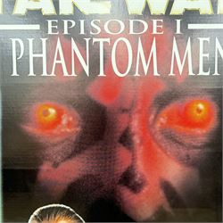 Star Wars Chewbacca cardboard cut-out, together with a Star Wars Phantom Menace Playstation advertising cardboard cut out, tallest H150cm