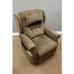  Orchid Mobility Poppy electric riser reclining armchair upholstered in Casino Crush fabric - 6 months old cost  (This item is PAT tested - 5 day warranty from date of sale)   