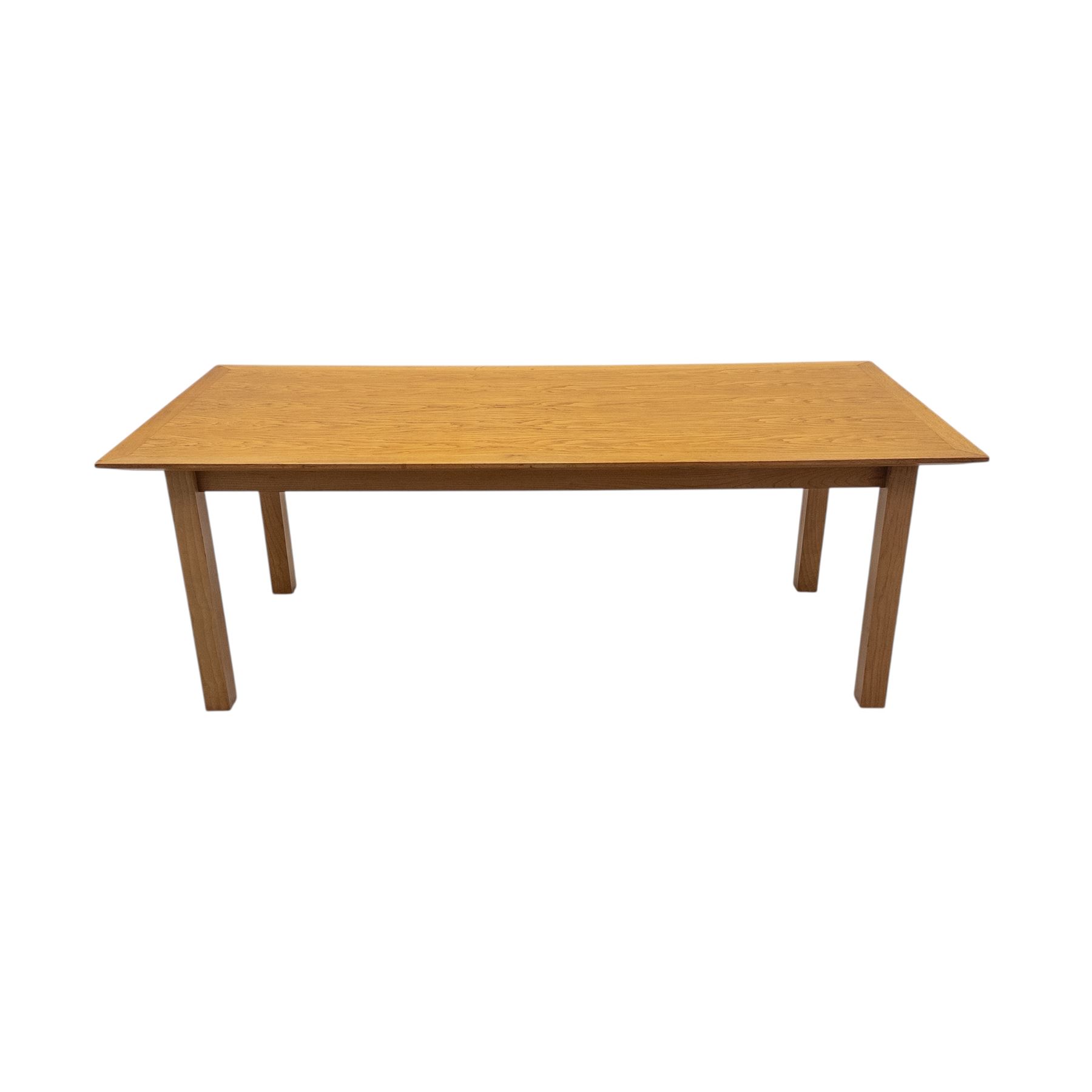 Habitat - contemporary light oak dining table, rectangular veneered top, with mitred border veneer over square section legs 
