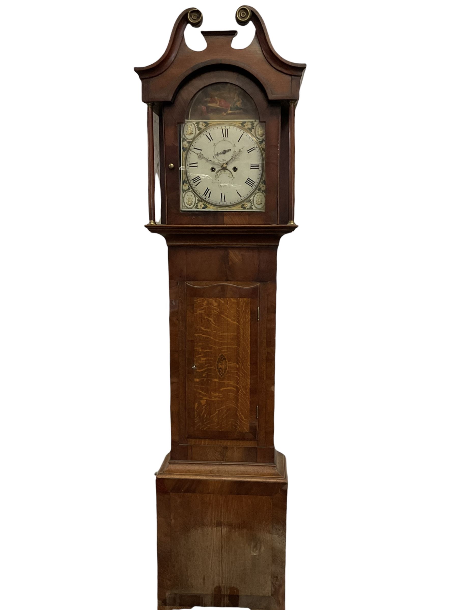 A mid19th century oak and mahogany longcase clock retailed by 'Frank