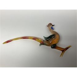 Large collection of hand-blown glass animals and figures, to include fish, birds, cats, dogs, monkeys etc
