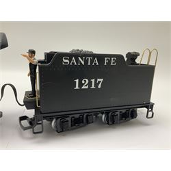 LGB (Lehmann Gross Bahn) G scale, gauge 1 2-4-0 steam locomotive, No 20231, in Santa Fe black livery, numbered 1217, unboxed