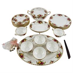 Collection of Royal Albert Old Country Rose ceramics, to include large serving platter, te...