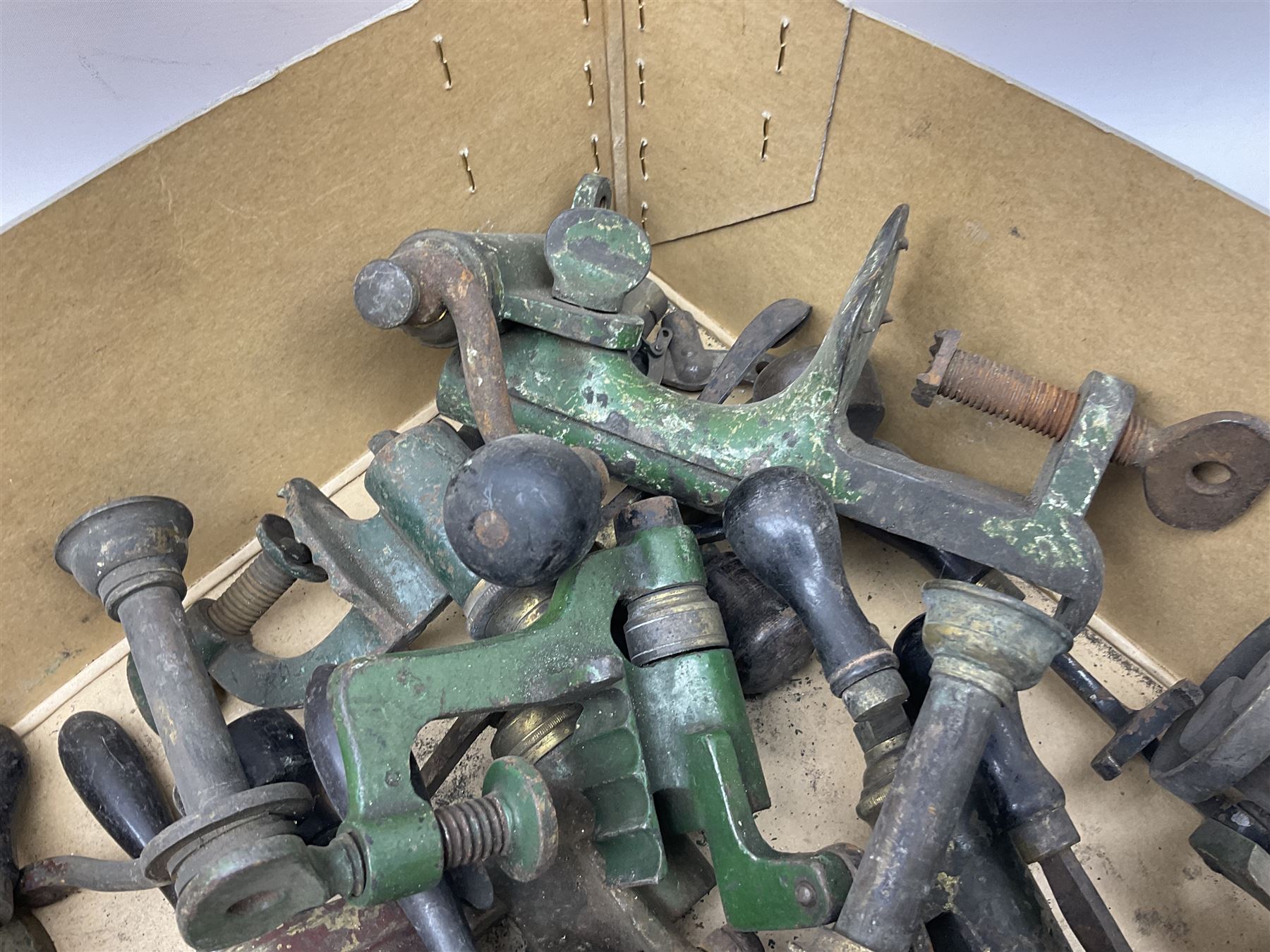 Over twenty items of shotgun cartridge making equipment including eight roll turnover tools, four re/decapping tools, six powder measures etc