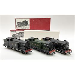 Hornby Dublo - three re-painted Class N2 0-6-2 Tank locomotives comprising LNER black No.2690; LMS black No.6917; and GWR green No.6699; all in modern boxes (3)