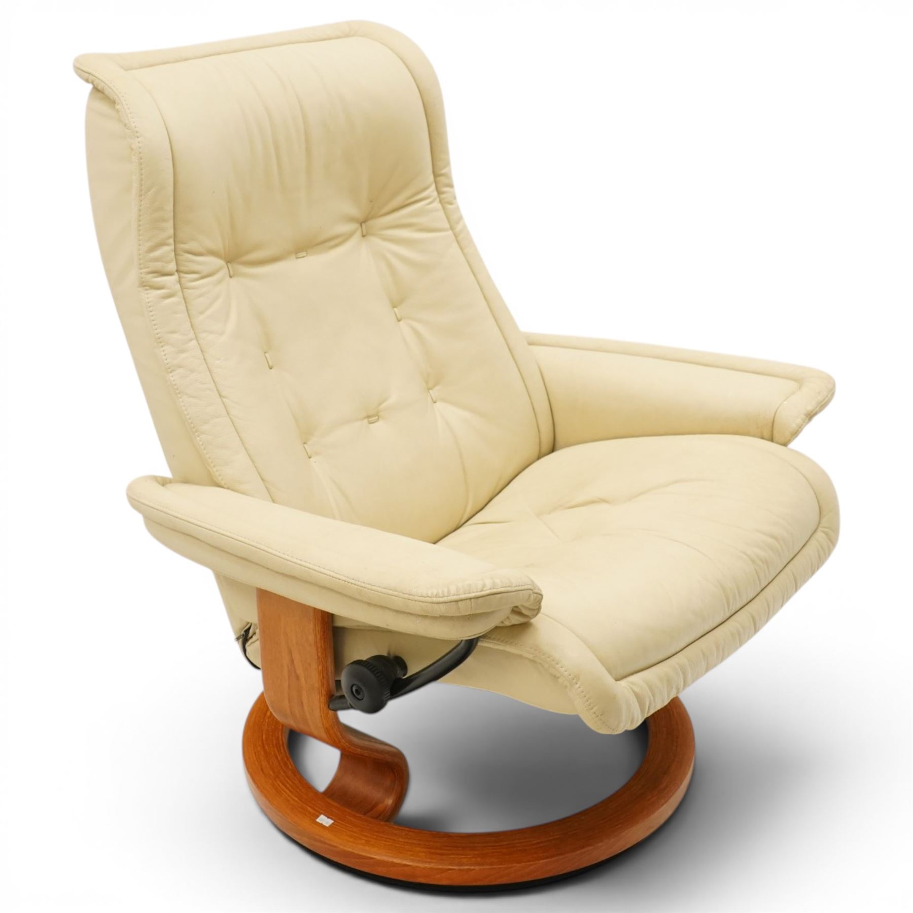 Ekornes - Stressless cream leather upholstered reclining armchair 