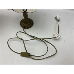 Pair of Tiffany style table lamps with leaded shades, H38cm