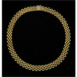 9ct gold link necklace hallmarked, approx 33.8gm