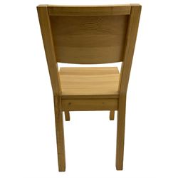Set four pine dining chairs