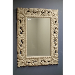Rectangular wall mirror in ornate painted frame, 66cm x 86cm