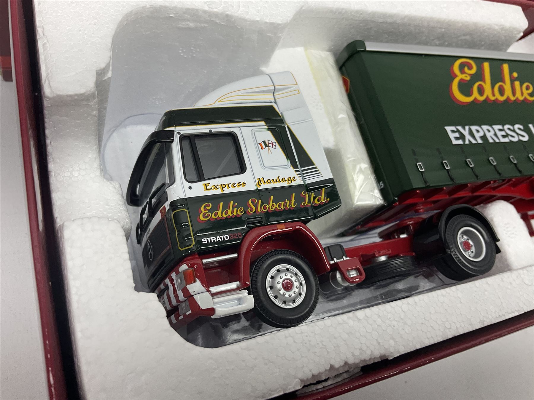 Corgi Eddie Stobart - three Hauliers of Renown lorries; CC14030 Volvo FH Facelift Curtainside; CC15002 Iveco Stralis Curtainside; and Seddon Atkinson Strato Curtainside; all boxed (3)