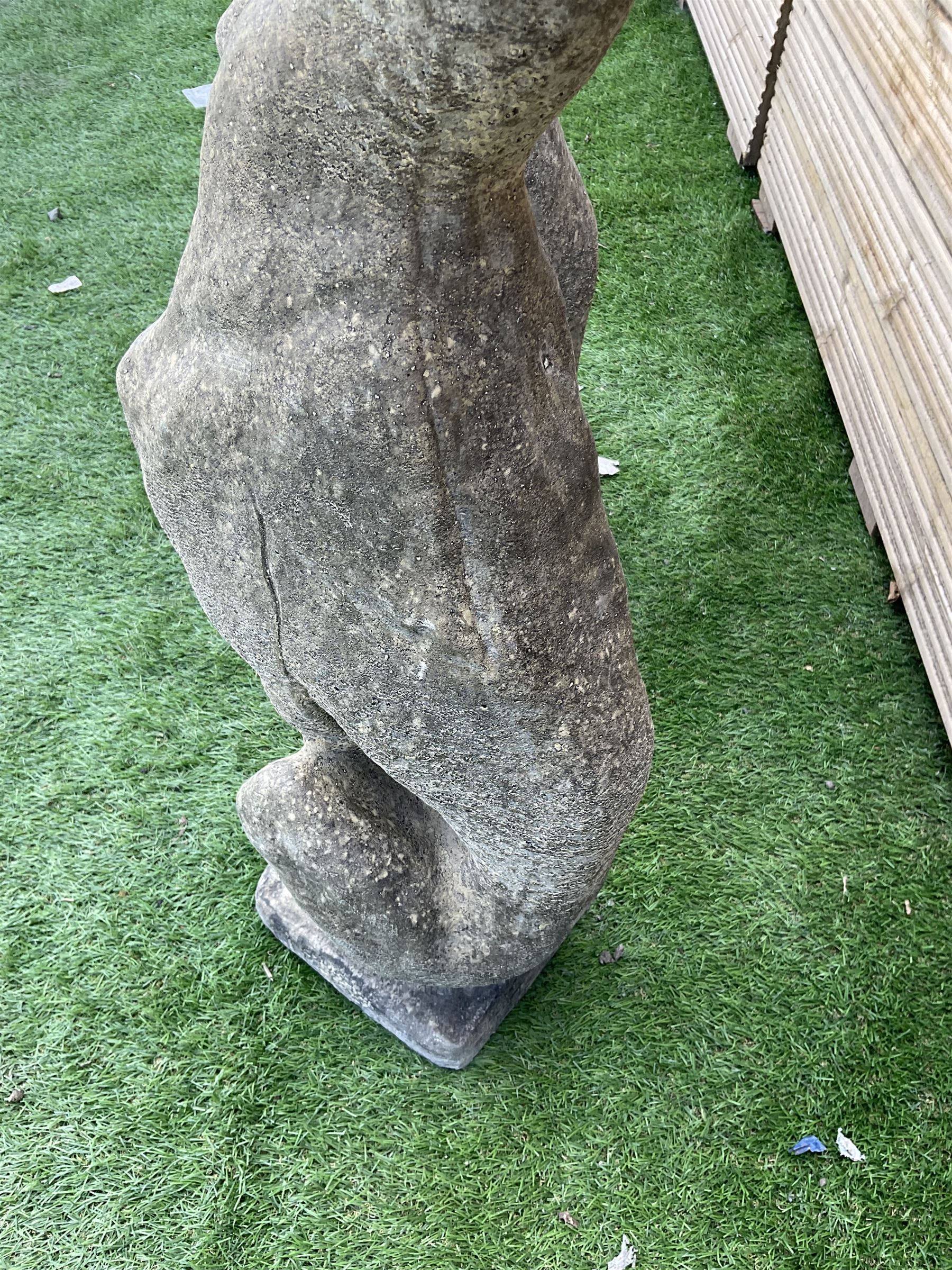 Pair of cast stone seated greyhounds, H75, W20, D25 - THIS LOT IS TO BE COLLECTED BY APPOINTMENT FROM DUGGLEBY STORAGE, GREAT HILL, EASTFIELD, SCARBOROUGH, YO11 3TX