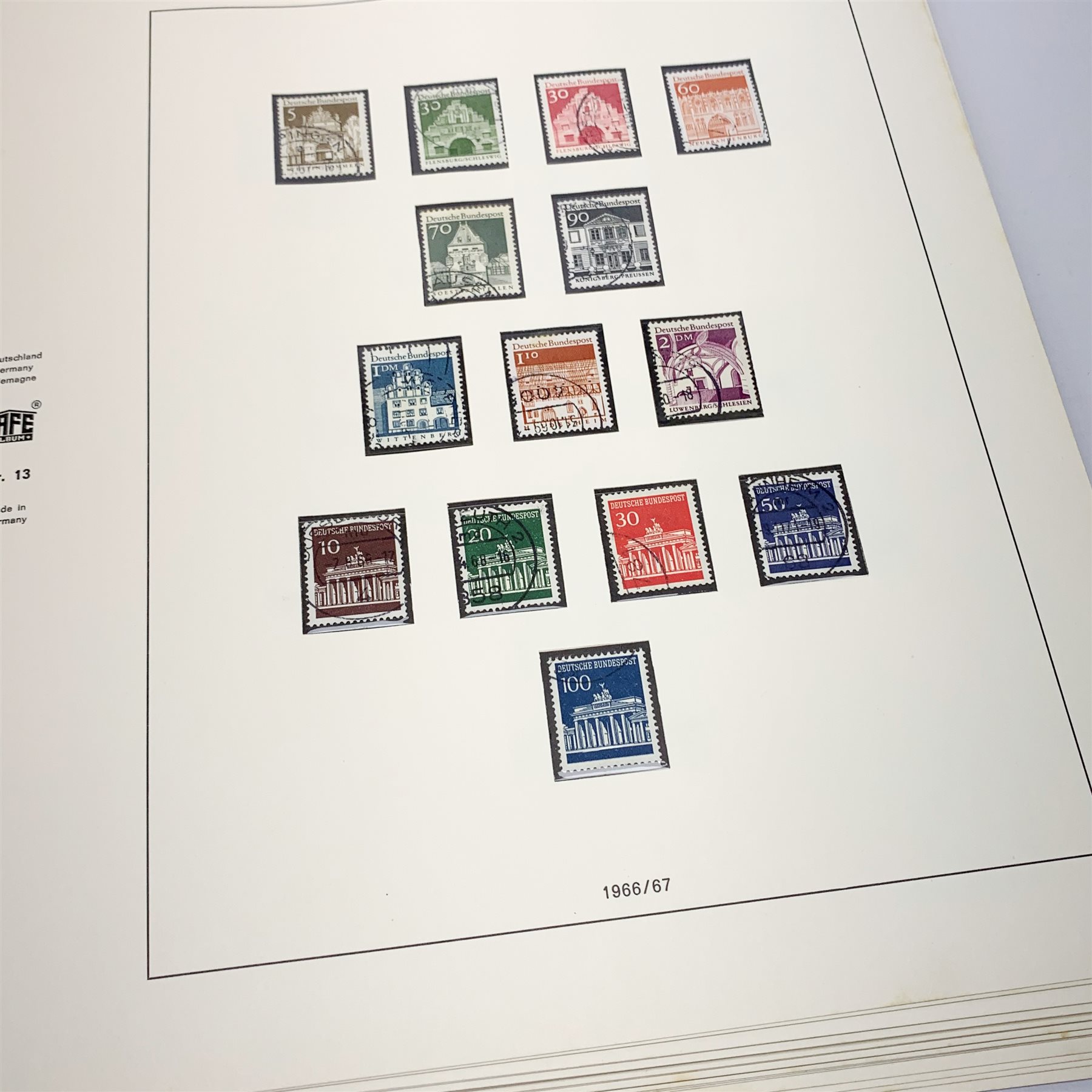 'Safe Album' printed pages 'Bundesrepublik Deutschland' West Germany, stamps from 1949 - 1972, mostly complete with a few gaps, mint and used