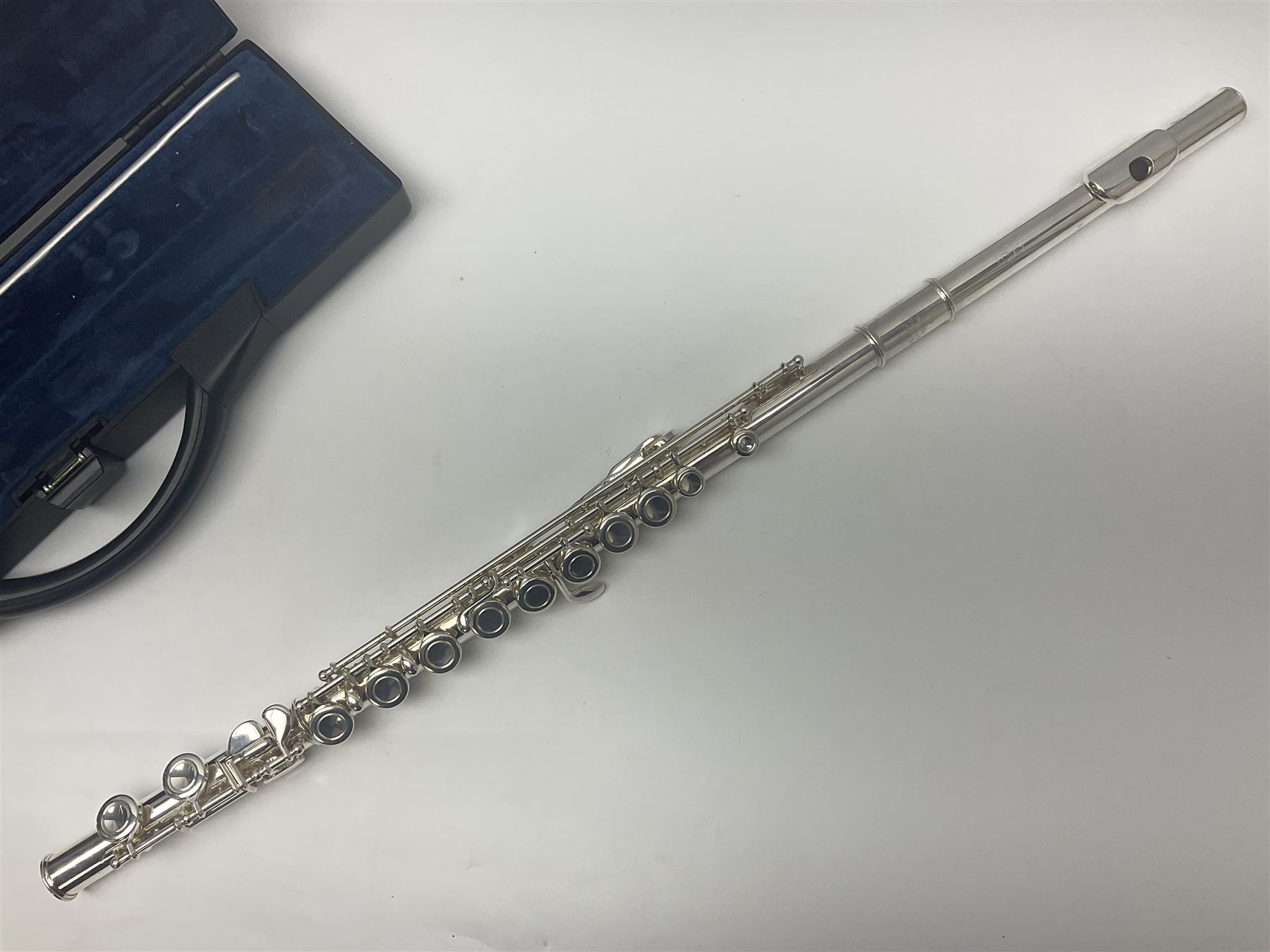 Buffet Crampon Model BC6010 silver plated three-piece flute, serial no.767918; in fitted case with cleaning rod