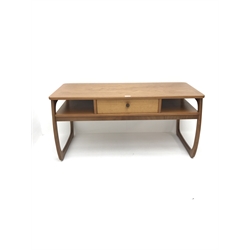 Parker Knoll teak coffee table with thro