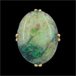 Gold single stone opal ring, opal approx 10.45 carat