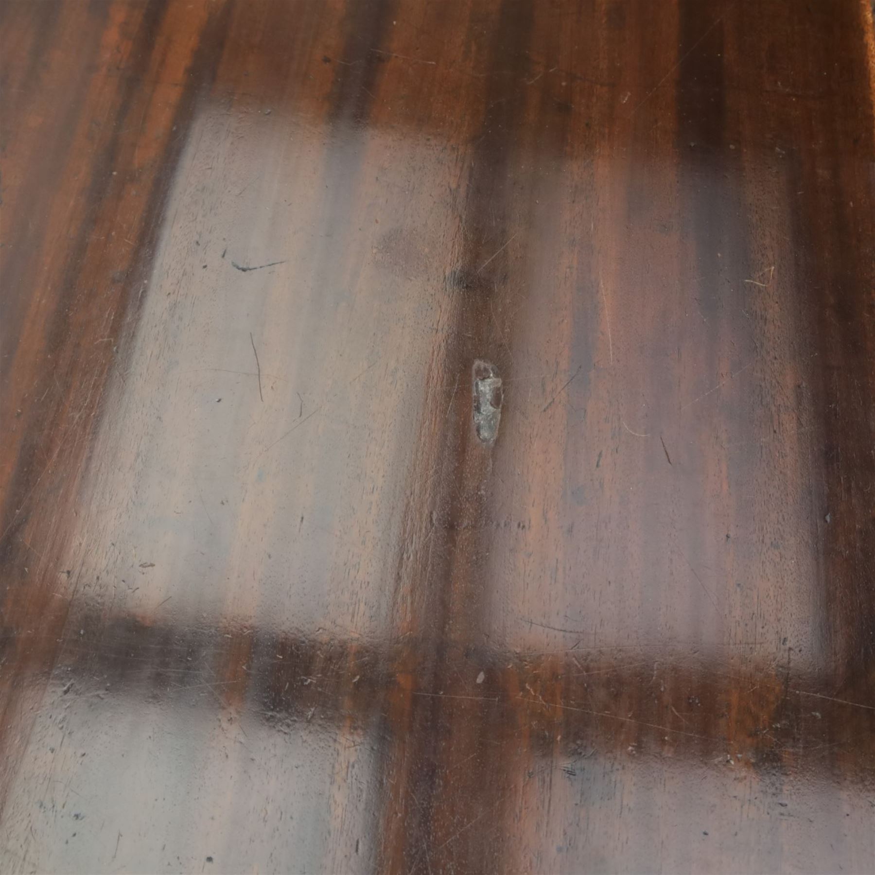 Georgian mahogany side table, extendending top with fold-over action, square leg