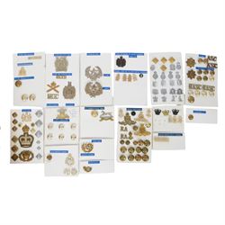 Collection of British Military cap badges, buttons and similar, including examples for Fif...