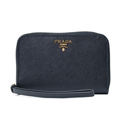 Prada - Saffiano Metal zip-around wallet, black Saffiano leather with gold-tone hardware a...