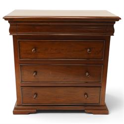 Barker & Stonehouse - 'Grosvenor' contemporary hardwood chest, rectangular top over shaped cushion drawer and three long cock-beaded drawers, on shaped bracket feet