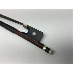 German trade violin in the Steiner style c1900 with 35.5cm two-piece maple back and ribs and spruce top L59cm overall; in fitted carrying case with two bows; and a Saxony violin with 35.5cm one-piece maple back and ribs and spruce top L58.5cm overall (2)