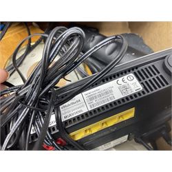 Quantity of silver plated and other metal ware to include Community cutlery and brass, together with Polaroid tv etc in three boxes