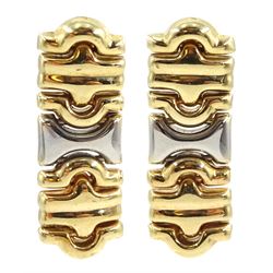 Pair of gold pendant stud earrings, stamped 14K