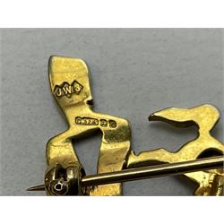 Royal West Kent regiment 9ct gold and enamel sweetheart brooch; The Queens Own regiment silver and enamel sweetheart brooch; and another sweetheart brooch for the Royal West Kent regiment (3)