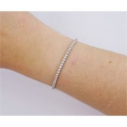 18ct white gold round brilliant cut diamond bracelet, stamped 750, total diamond weight approx 1.30 carat