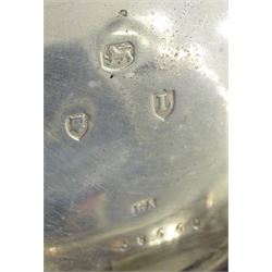 Victorian silver open face face key wound chronograph pocket watch by A. Lockhart, Whitehaven, No. 58660, white enamel dial with Roman numerals, outer seconds track numbered 25-300, case makers mark L A, London 1886