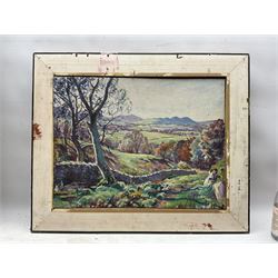 John Smith Atherton (British 1877-1943): The Church Park in Summer, oil on board signed, with another landscape verso 34cm x 43cm 