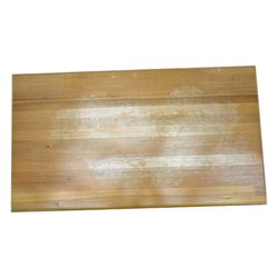 Laura Ashley - contemporary pine dining table, rectangular top with moulded edge, raised on square supports with chamfered lower sections