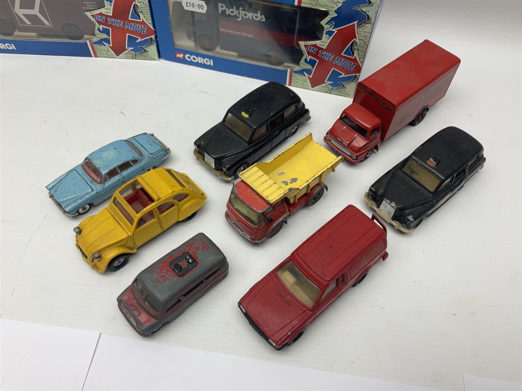 Corgi - approximately forty die-cast models of various scales to include ‘On the Move’ CC11406 and CC11407, both boxed; Renault 16, Ford Consul Classic, Vanwall Racing Car etc 