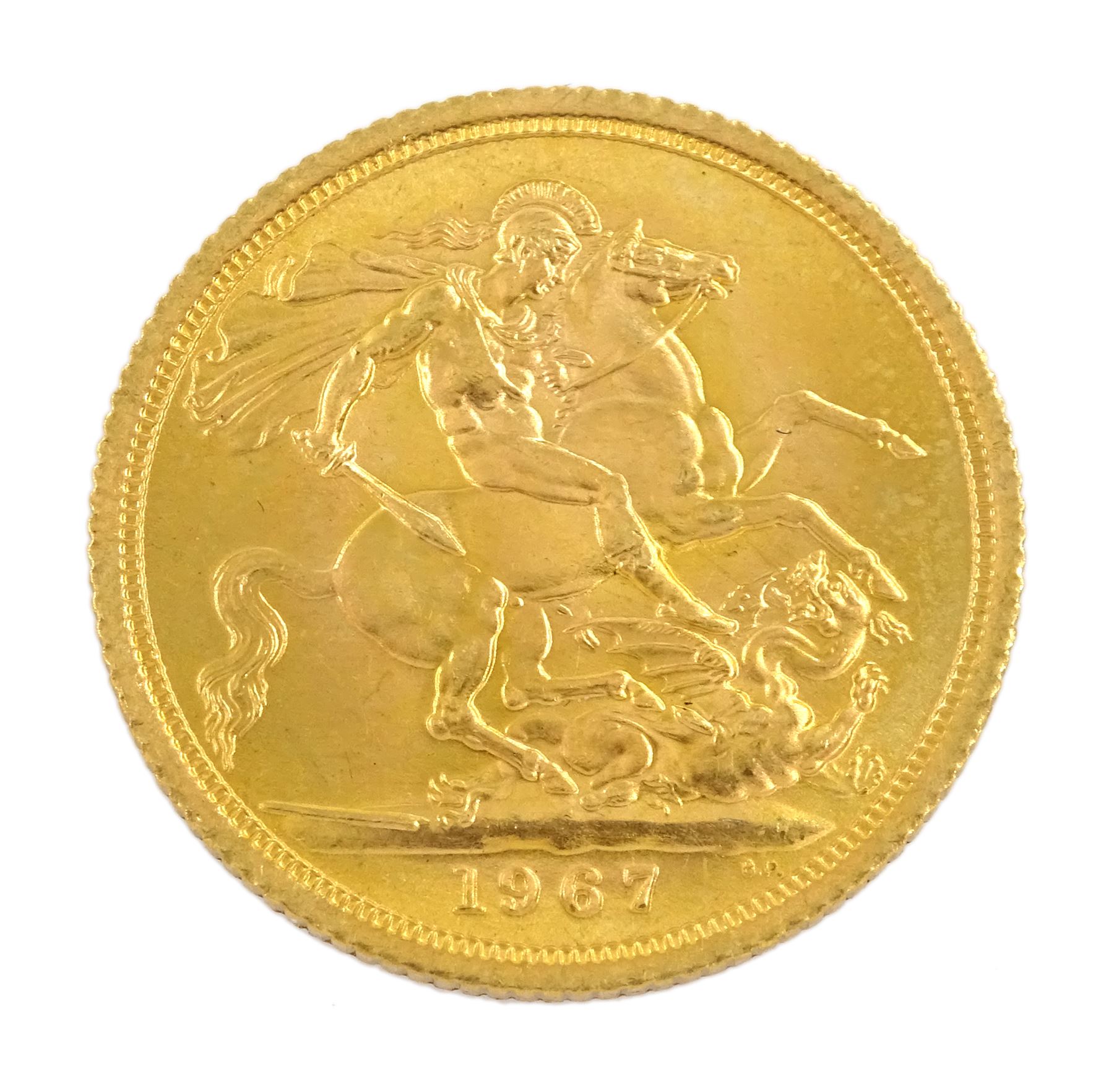 Queen Elizabeth II 1967 gold full sovereign coin