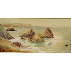  Venetian Scene, 20th century oil on board indistinctly signed, Coastal Scene's, two watercolours signed B Matthews, one dated 1914 and two Seascape Scenes, watercolours unsigned max 22cm x 50cm (5)  