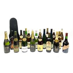 Mixed alcohol including Tiffany sparkling British wine 75cl, 8.5%vol, Les Brillesoleil de Julien Damoy Cotes Du Roussillon 70cl, Pieroth Blu 1991 Qualitatswein Nahe 750ml, 9.5%vol etc, various contents and proofs, 21 bottles