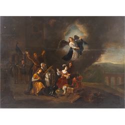 Dutch School (18th century): The Annunciation, oil on panel unsigned 48cm x 65cm (unframed)