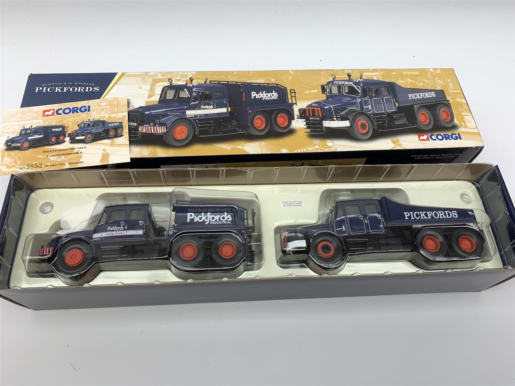 Three Corgi limited edition commercial vehicles - 31007 Heavy Haulage Annis & Co Ltd Diamond T Ballast with Girder Trailer & Locomotive Load No.07770/9400; 17904 Pickfords 2 Scammell Contractors No.3852/5000; and 97892 S. Houseman A.E.C. Mercury Truck & Trailer; all mint and boxed with certificates (3)
