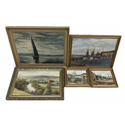 Five landscape / seascape oil paintings 