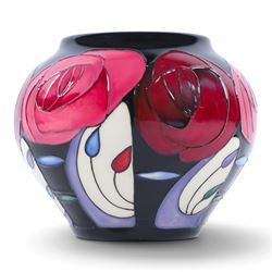 Moorcroft Tribute To Charles Rennie Mackintosh vase, designed by Rachel Bishop dated 2014, H12cm