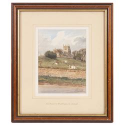 John Cecil Lund (British 1932-): 'All Saints - Sherburn-In-Elmet', watercolour signed, titled on the mount 18cm x 14cm 