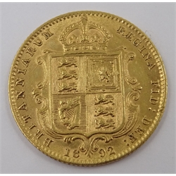  Queen Victoria 1892 gold half sovereign  
