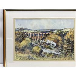 John Freeman (British 1942-): 'Whitby Viaduct' and Launching the Lifeboat 'Robin Hood's Bay', pair limited edition prints signed and numbered 6/500 and 28/850, respectively, 34cm x 49cm and 24cm x 35cm