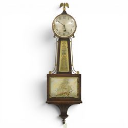  Early 20th century American wall clock by the Sessions Clock Company in banjo pattern cas...
